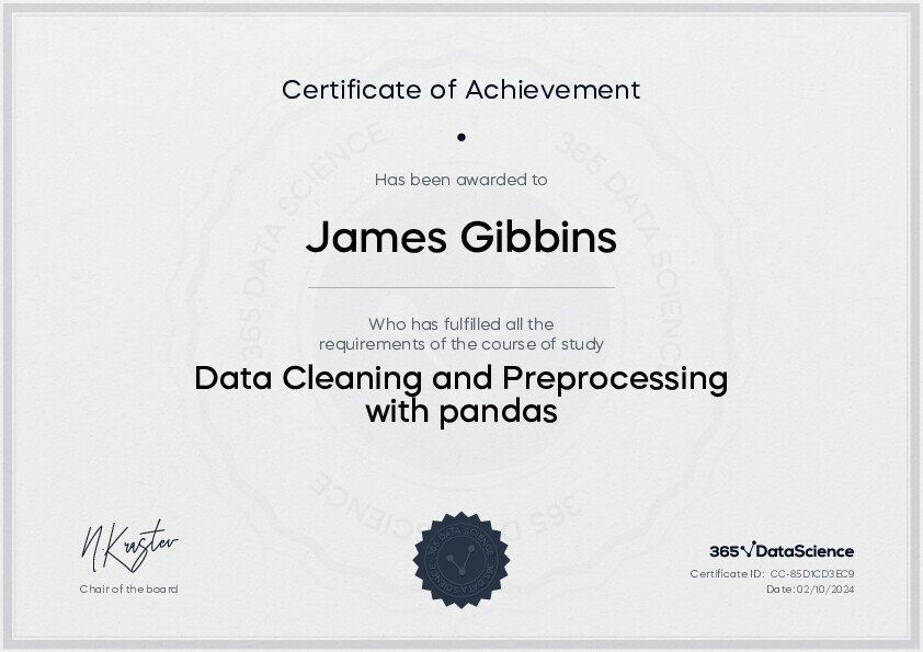 365 Data Science Data Cleaning and Preprocessing with pandas