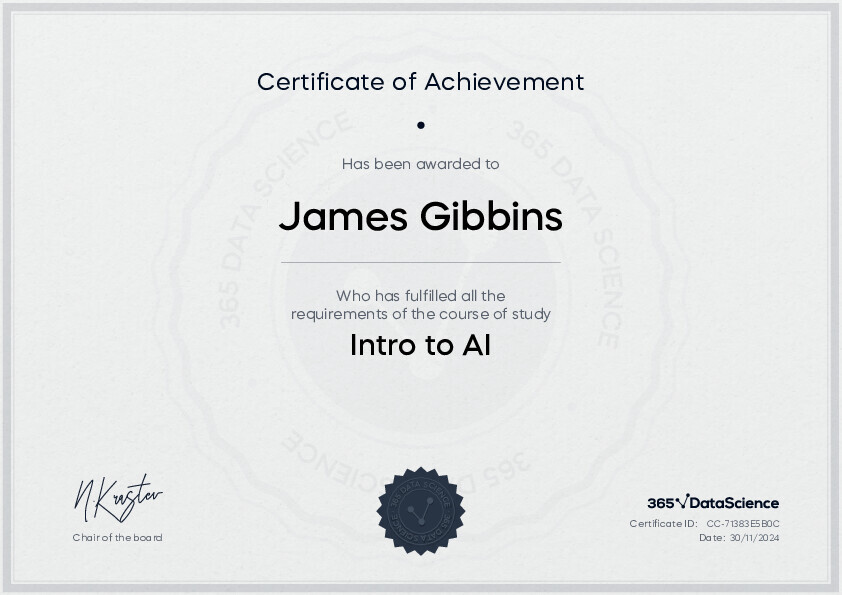365 Data Science Intro to AI