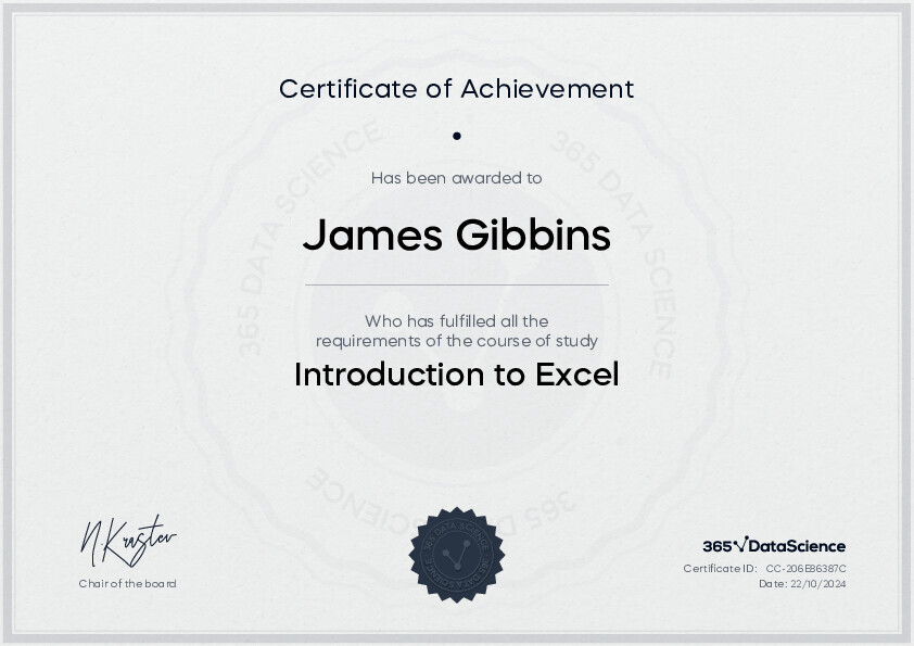 365 Data Science Introduction to Excel