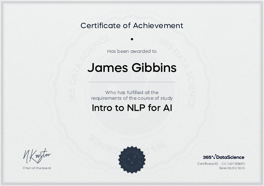 365 Data Science Intro to NLP for AI