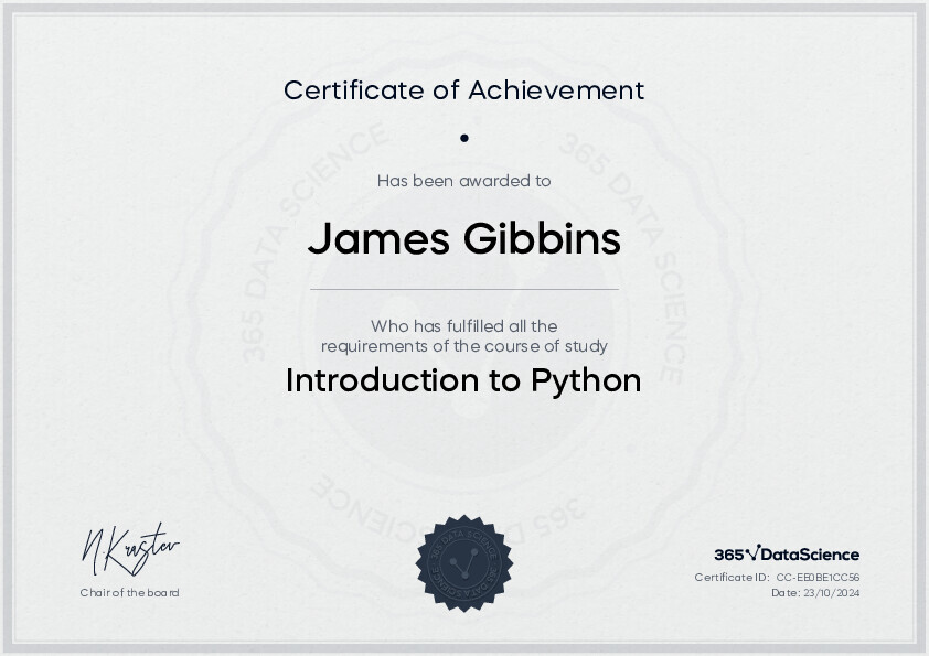 365 Data Science Introduction to Python