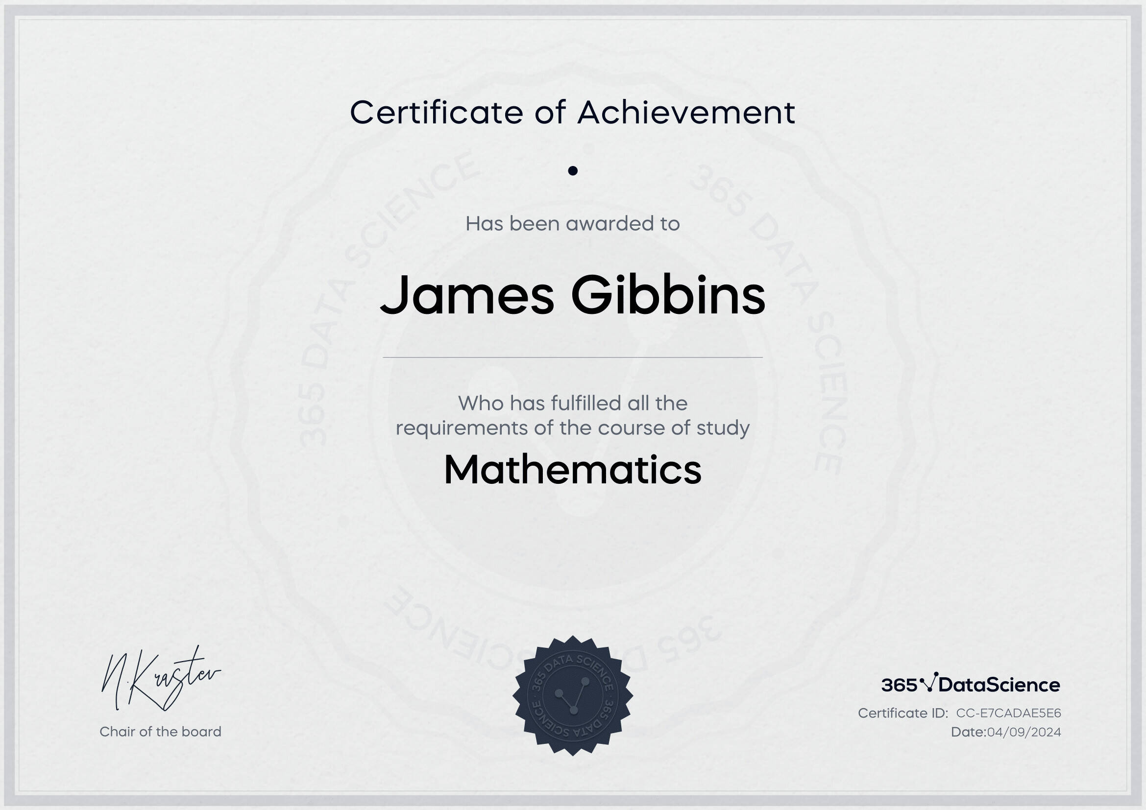 365 Data Science Mathematics