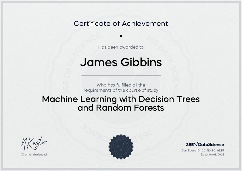 365 Data Science Machine Learning with Decision Trees and Random Forests