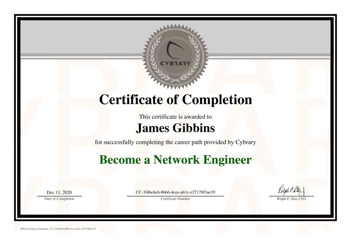 Cybrary Network Engineer