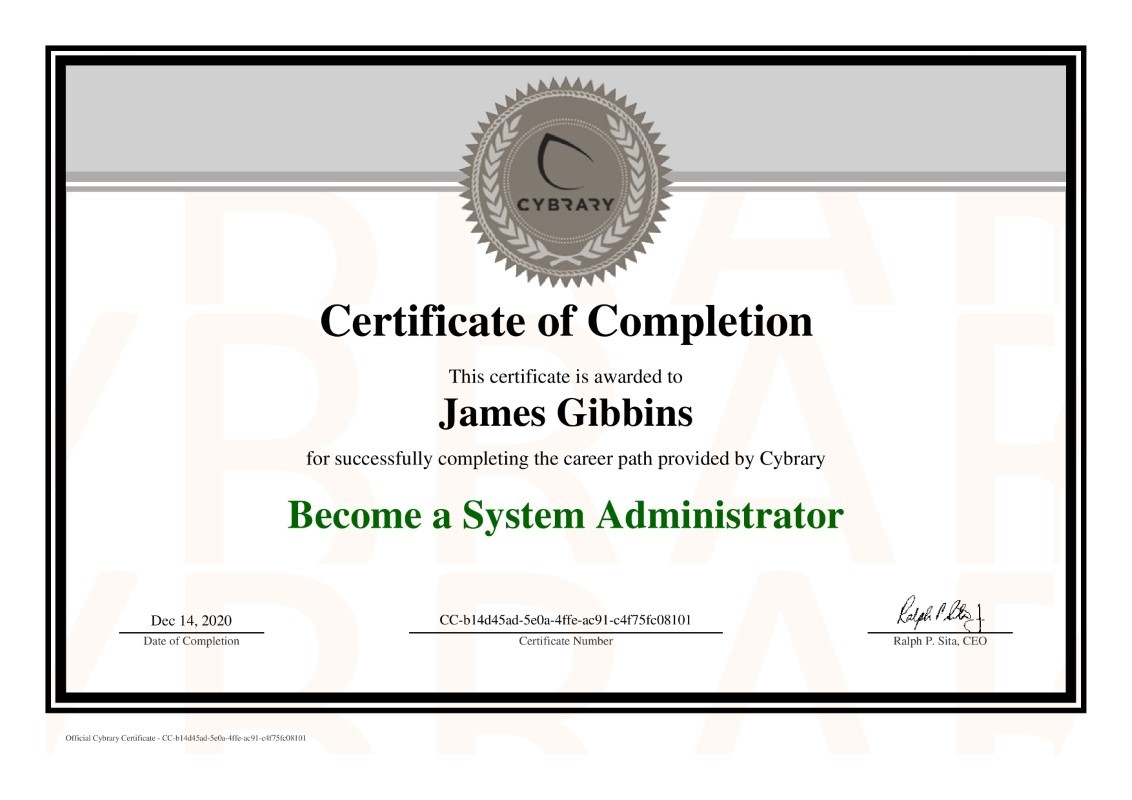 Cybrary System Administrator
